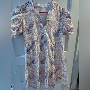 Purple and Orange tiered Tiger Dress -size S